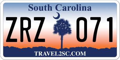 SC license plate ZRZ071