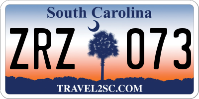 SC license plate ZRZ073