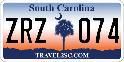 SC license plate ZRZ074