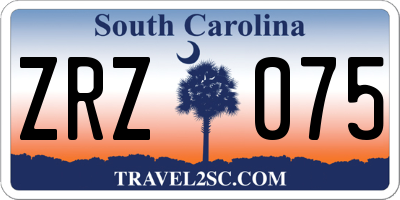 SC license plate ZRZ075