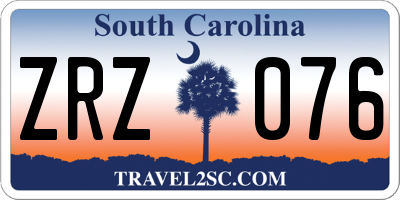 SC license plate ZRZ076