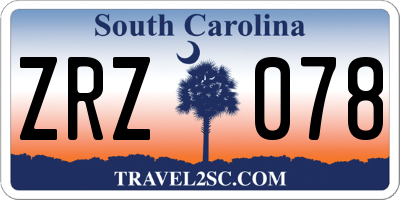 SC license plate ZRZ078