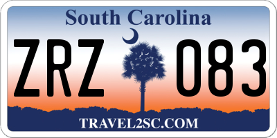 SC license plate ZRZ083