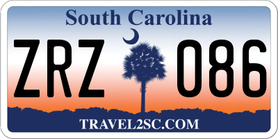 SC license plate ZRZ086