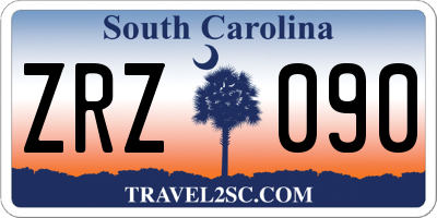 SC license plate ZRZ090