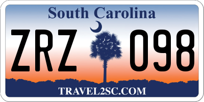 SC license plate ZRZ098