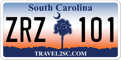 SC license plate ZRZ101