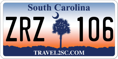SC license plate ZRZ106