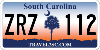 SC license plate ZRZ112