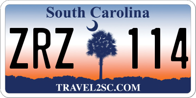 SC license plate ZRZ114