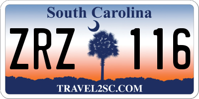 SC license plate ZRZ116