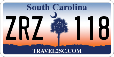 SC license plate ZRZ118
