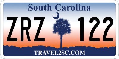 SC license plate ZRZ122
