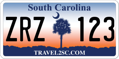 SC license plate ZRZ123