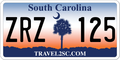 SC license plate ZRZ125