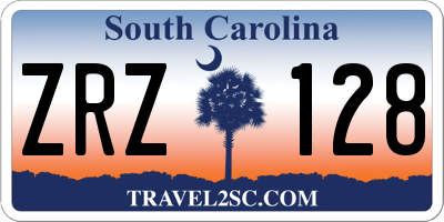 SC license plate ZRZ128