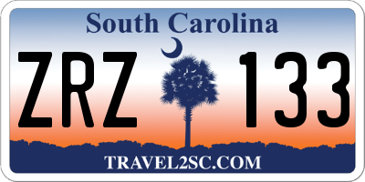 SC license plate ZRZ133