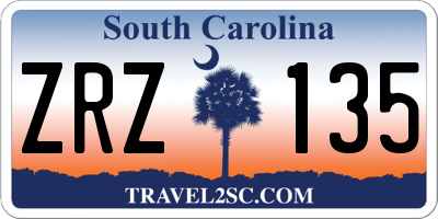 SC license plate ZRZ135