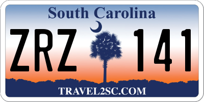 SC license plate ZRZ141