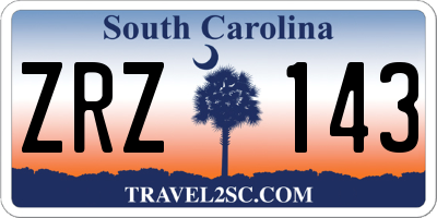 SC license plate ZRZ143