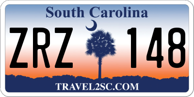 SC license plate ZRZ148