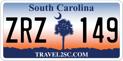 SC license plate ZRZ149