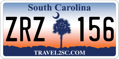 SC license plate ZRZ156