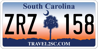 SC license plate ZRZ158