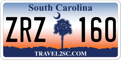 SC license plate ZRZ160