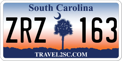 SC license plate ZRZ163
