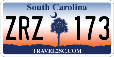SC license plate ZRZ173