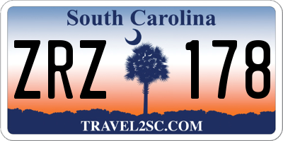 SC license plate ZRZ178