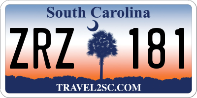 SC license plate ZRZ181