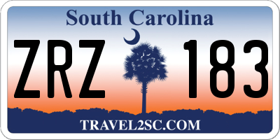 SC license plate ZRZ183