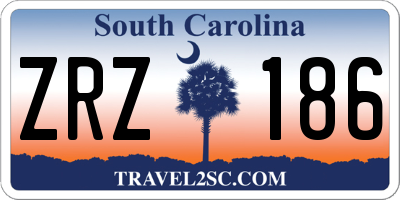 SC license plate ZRZ186