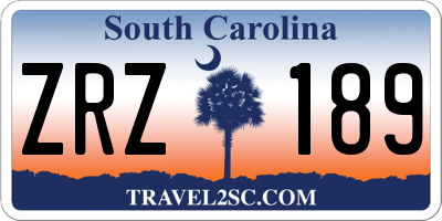SC license plate ZRZ189