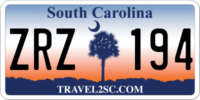 SC license plate ZRZ194