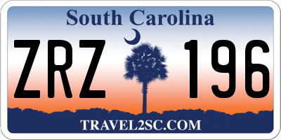 SC license plate ZRZ196
