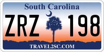 SC license plate ZRZ198