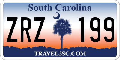 SC license plate ZRZ199