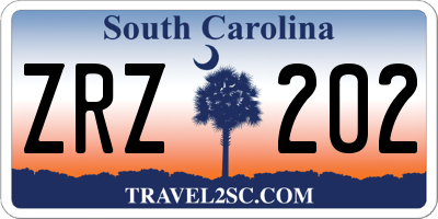 SC license plate ZRZ202