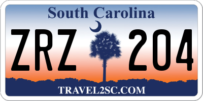 SC license plate ZRZ204