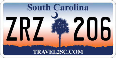 SC license plate ZRZ206