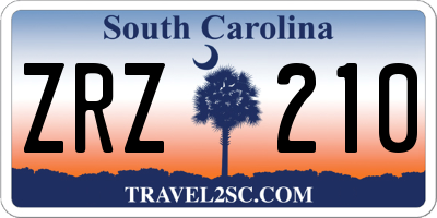 SC license plate ZRZ210