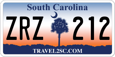 SC license plate ZRZ212