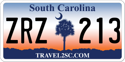 SC license plate ZRZ213