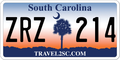 SC license plate ZRZ214