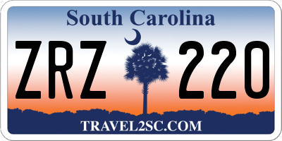 SC license plate ZRZ220