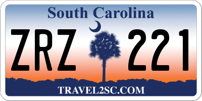 SC license plate ZRZ221