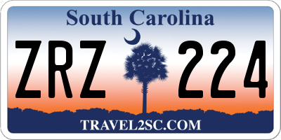 SC license plate ZRZ224